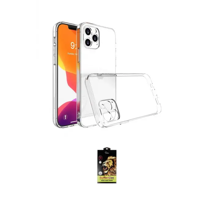 ieg™ iPhone 16 Pro Kılıf Zirve Doku - Siyah Buffer Cam Ekran Koruyucu