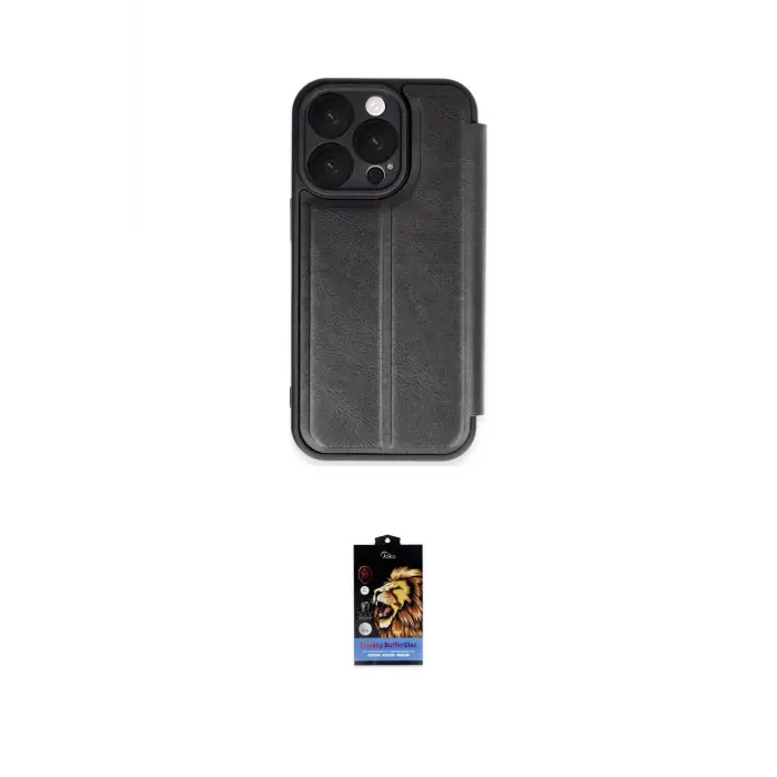 ieg™ iPhone 16 Pro Kılıf Zirve Yansıma Serisi - Siyah Buffer Hayalet Cam Ekran Koruyucu