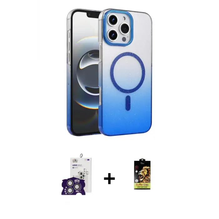 ieg™ iPhone 16 Pro Max Kılıf Ahenk Doku Özel Seri - Siyah Buffer Cam Ekran Koruyucu + Bilvis Titan Kamera Lens - GS