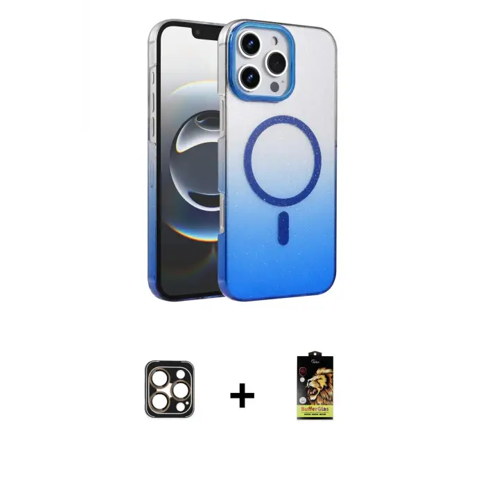 ieg™ iPhone 16 Pro Max Kılıf Ahenk Doku Özel Seri - Siyah Buffer Cam Ekran Koruyucu + PVD Metal Kamera Lens - GD