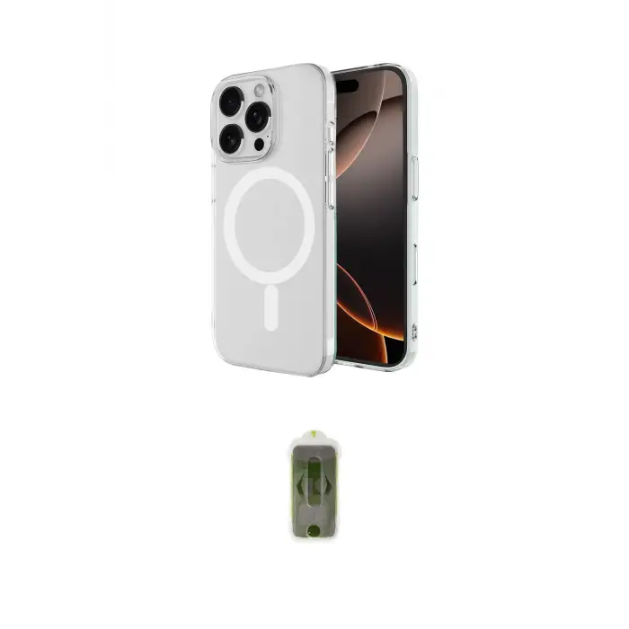 ieg™ iPhone 16 Pro Max Kılıf Ahenk Yansıma Prime - Siyah Joko Magic 5D Hayalet Cam