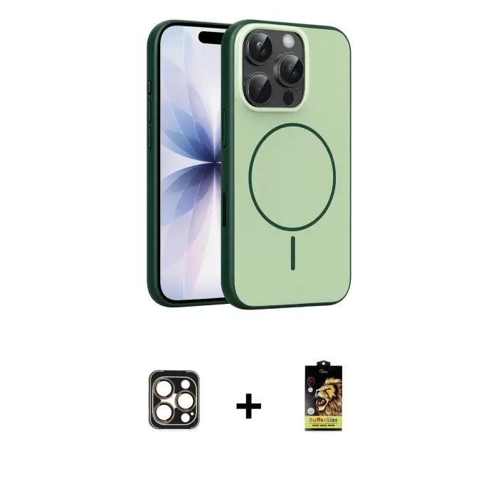 ieg™ iPhone 16 Pro Max Kılıf Atlas Asil Prime - Siyah Buffer Cam Ekran Koruyucu + PVD Metal Kamera Lens - GD