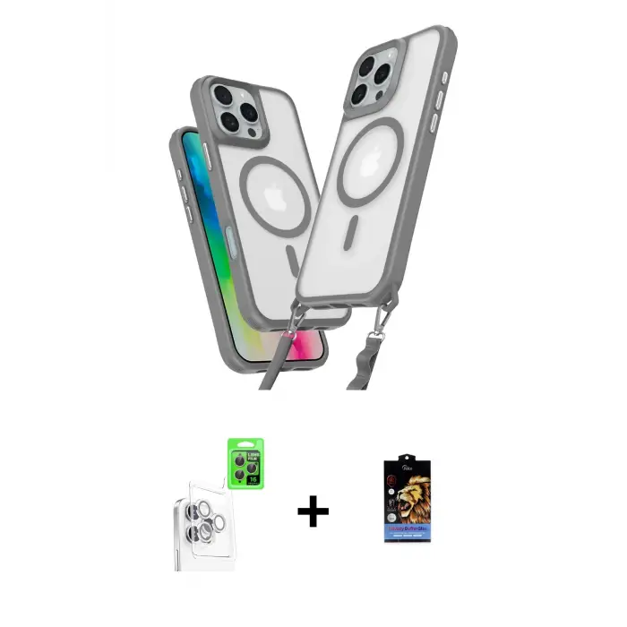 ieg™ iPhone 16 Pro Max Kılıf Atlas Doku Koleksiyonu - Siyah Buffer Hayalet Cam Ekran Koruyucu + Raze Metal Kamera Lens - BZ