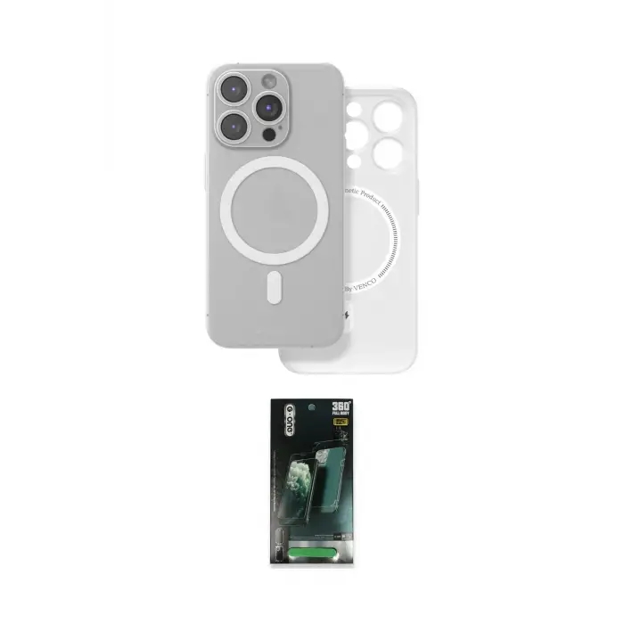 ieg™ iPhone 16 Pro Max Kılıf Çekirdek Klasik - Siyah 360 Mat Full Body Arka Koruyucu