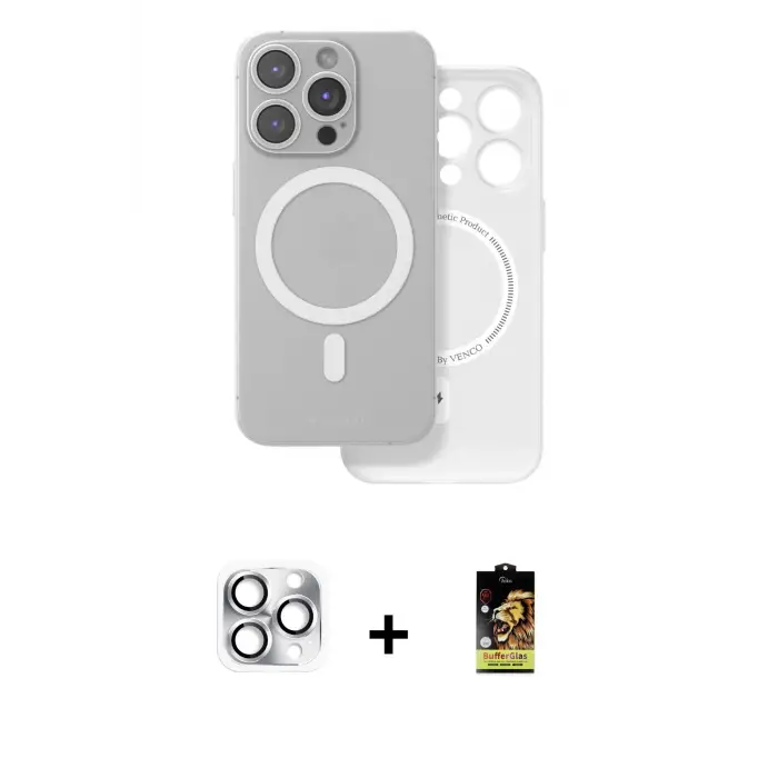 ieg™ iPhone 16 Pro Max Kılıf Çekirdek Klasik - Siyah Buffer Cam Ekran Koruyucu + Pers Alüminyum Kamera Lens - GS