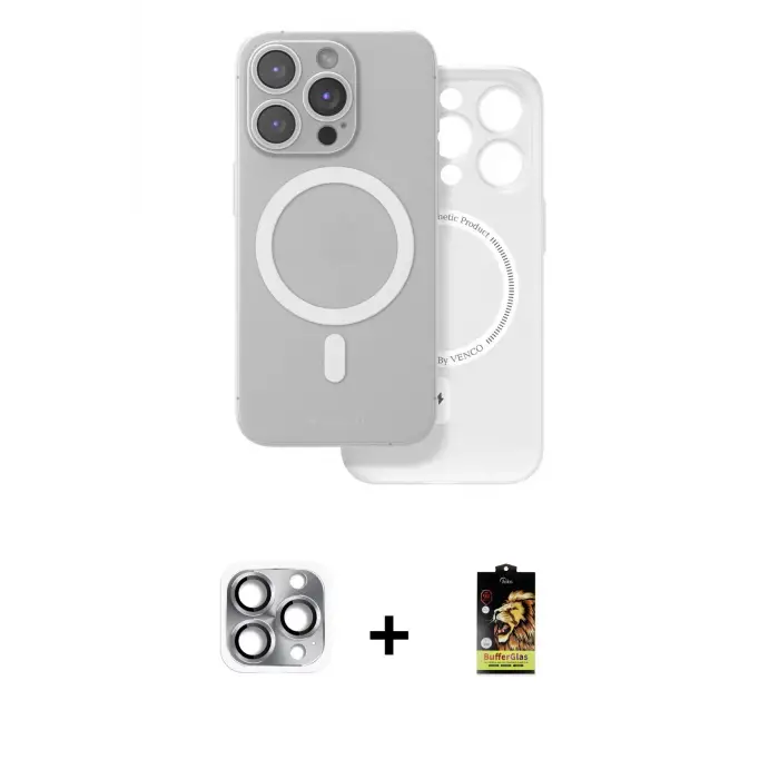 ieg™ iPhone 16 Pro Max Kılıf Çekirdek Klasik - Siyah Buffer Cam Ekran Koruyucu + Pers Alüminyum Kamera Lens - GI