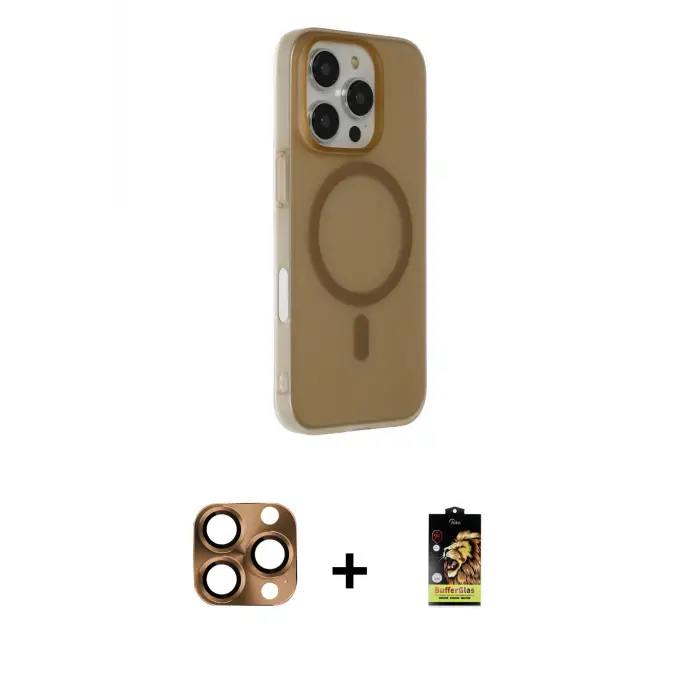 ieg™ iPhone 16 Pro Max Kılıf Çekirdek Modern Prime - Siyah Buffer Cam Ekran Koruyucu + Pers Alüminyum Kamera Lens - CLTM