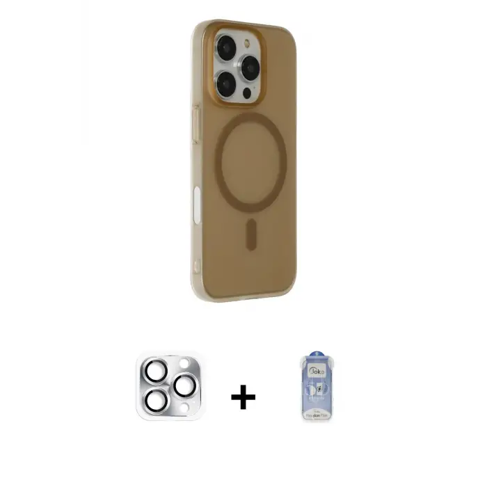 ieg™ iPhone 16 Pro Max Kılıf Çekirdek Modern Prime - Siyah Joko Magic 5D Cam + Pers Alüminyum Kamera Lens - GS
