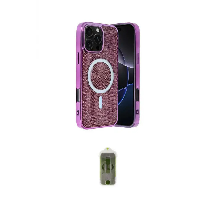 ieg™ iPhone 16 Pro Max Kılıf Eksen Çizgi - Siyah Joko Magic 5D Hayalet Cam