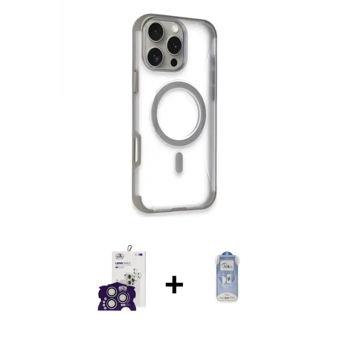 ieg™ iPhone 16 Pro Max Kılıf Eksen Klasik Koleksiyonu - Siyah Joko Magic 5D Cam + Bilvis Titan Kamera Lens - GS