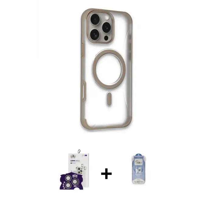ieg™ iPhone 16 Pro Max Kılıf Eksen Klasik Koleksiyonu - Siyah Joko Magic 5D Cam + Bilvis Titan Kamera Lens - GS