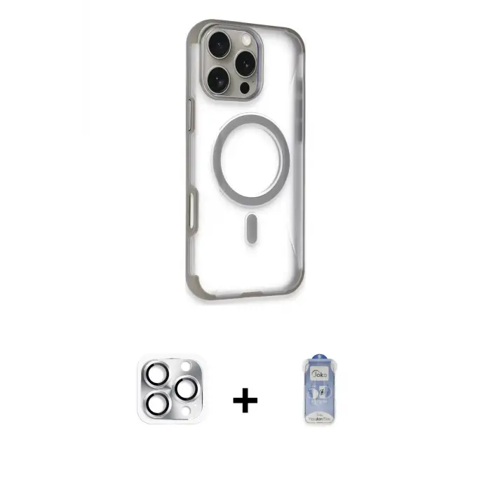 ieg™ iPhone 16 Pro Max Kılıf Eksen Klasik Koleksiyonu - Siyah Joko Magic 5D Cam + Pers Alüminyum Kamera Lens - GS