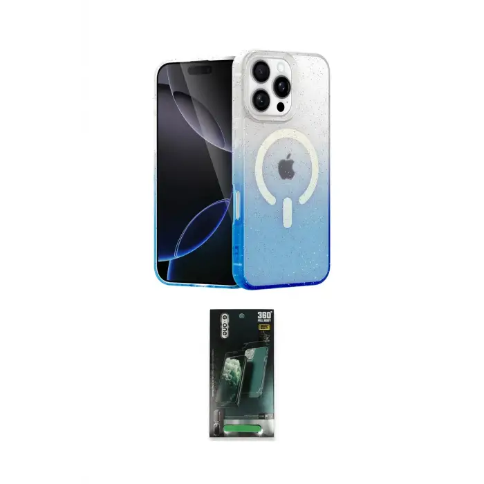 ieg™ iPhone 16 Pro Max Kılıf Eksen Minimal Özel Seri - Siyah 360 Mat Full Body Arka Koruyucu