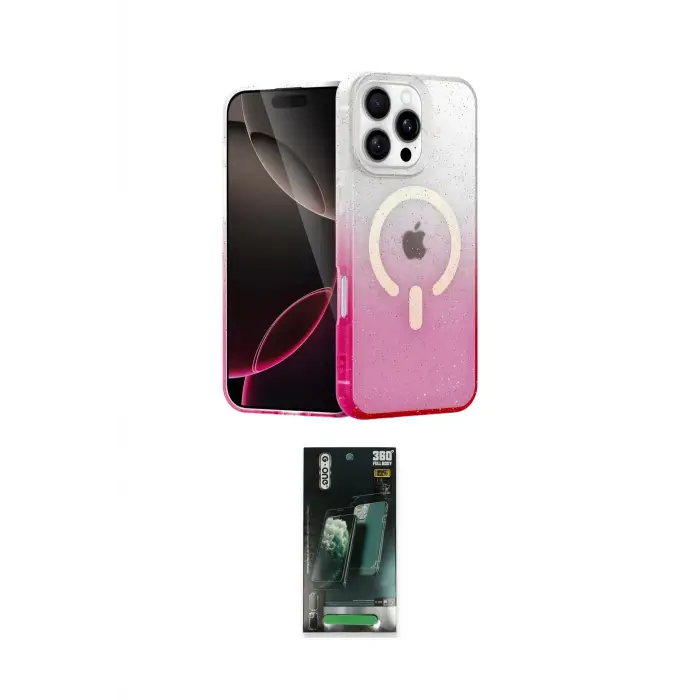 ieg™ iPhone 16 Pro Max Kılıf Eksen Minimal Özel Seri - Siyah 360 Mat Full Body Arka Koruyucu