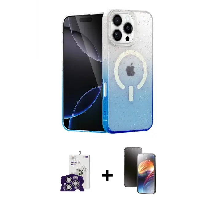 ieg™ iPhone 16 Pro Max Kılıf Eksen Minimal Özel Seri - Siyah 3D Antistatik Mat Seramik Nano Ekran Koruyucu + Bilvis Titan Kamera Lens - GS