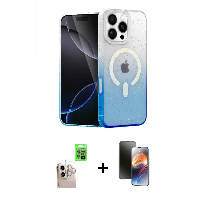 ieg™ iPhone 16 Pro Max Kılıf Eksen Minimal Özel Seri - Siyah 3D Antistatik Mat Seramik Nano Ekran Koruyucu + Raze Metal Kamera Lens - NLGY