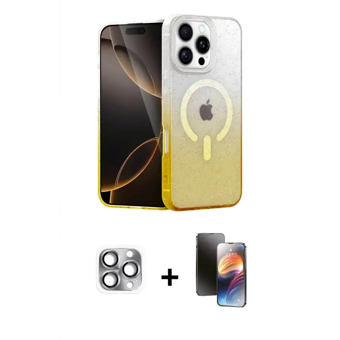 ieg™ iPhone 16 Pro Max Kılıf Eksen Minimal Özel Seri - Siyah 3D Antistatik Mat Seramik Nano Ekran Koruyucu + Pers Alüminyum Kamera Lens - GI