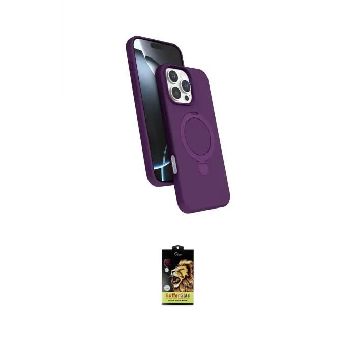 ieg™ iPhone 16 Pro Max Kılıf İz Işık Koleksiyonu - Siyah Buffer Cam Ekran Koruyucu