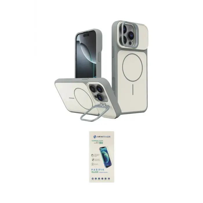 ieg™ iPhone 16 Pro Max Kılıf İz Modern Prime - Şeffaf Pasifik Cam Ekran Koruyucu