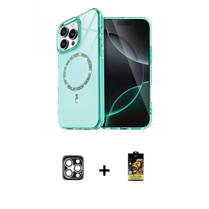 ieg™ iPhone 16 Pro Max Kılıf Kıvılcım Form Prime - Siyah Buffer Cam Ekran Koruyucu + PVD Metal Kamera Lens - GS