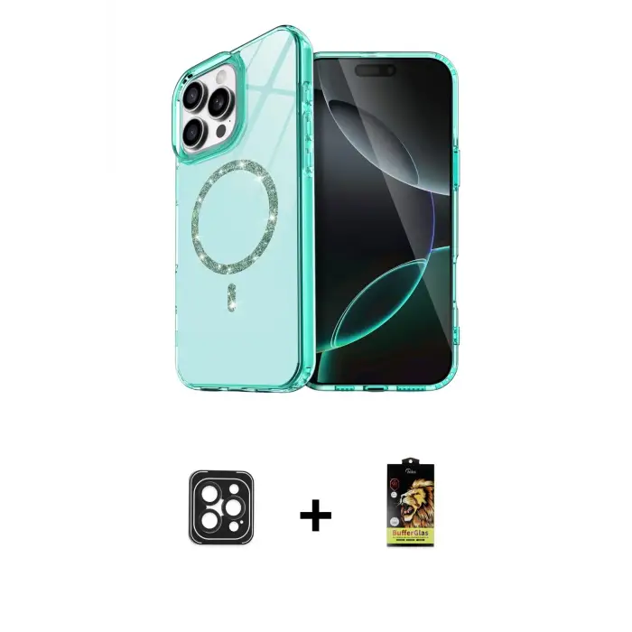 ieg™ iPhone 16 Pro Max Kılıf Kıvılcım Form Prime - Siyah Buffer Cam Ekran Koruyucu + PVD Metal Kamera Lens - SH