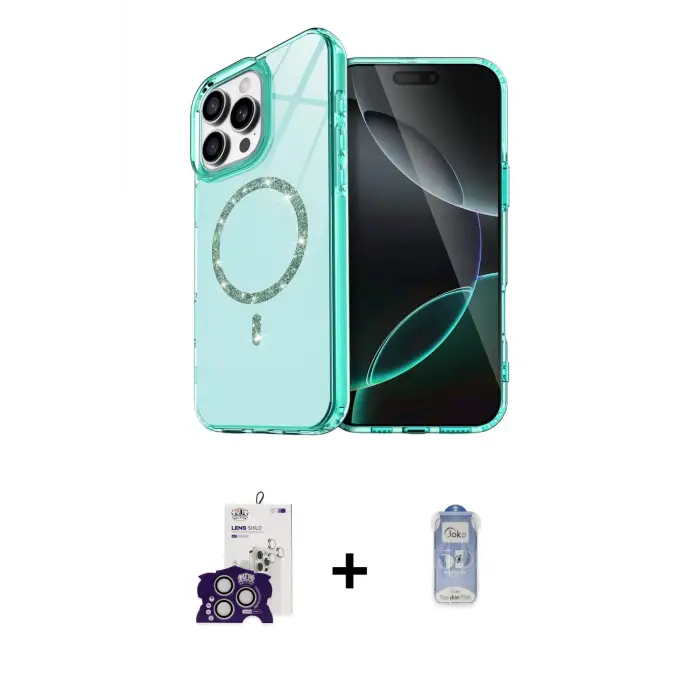 ieg™ iPhone 16 Pro Max Kılıf Kıvılcım Form Prime - Siyah Joko Magic 5D Cam + Bilvis Titan Kamera Lens - GS
