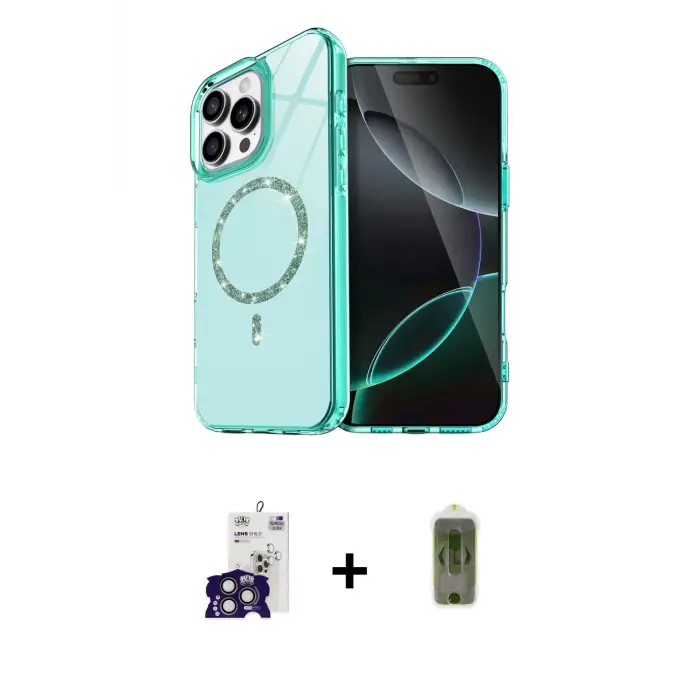 ieg™ iPhone 16 Pro Max Kılıf Kıvılcım Form Prime - Siyah Joko Magic 5D Hayalet Cam + Bilvis Titan Kamera Lens - TMGI