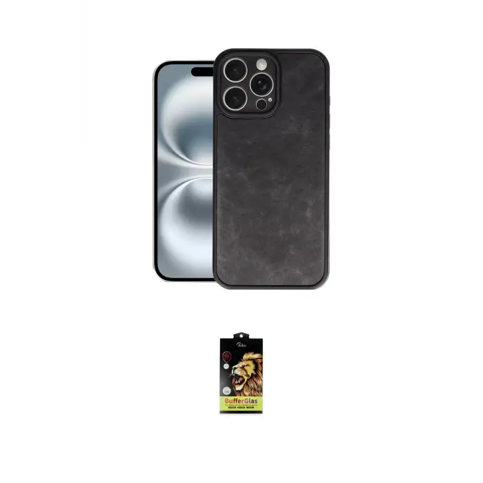 ieg™ iPhone 16 Pro Max Kılıf Kıvılcım Işık Serisi - Siyah Buffer Cam Ekran Koruyucu