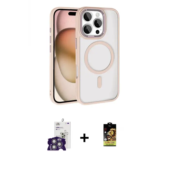 ieg™ iPhone 16 Pro Max Kılıf Kıvılcım Prime - Siyah Buffer Cam Ekran Koruyucu + Bilvis Titan Kamera Lens - GS