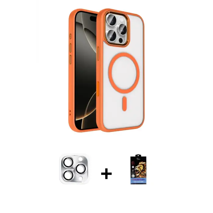 ieg™ iPhone 16 Pro Max Kılıf Kıvılcım Prime - Siyah Buffer Hayalet Cam Ekran Koruyucu + Pers Alüminyum Kamera Lens - GS