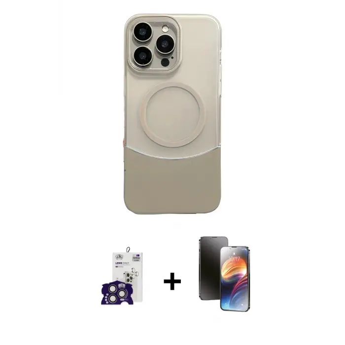 ieg™ iPhone 16 Pro Max Kılıf Kozmos Form Özel Seri - Siyah 3D Antistatik Mat Seramik Nano Ekran Koruyucu + Bilvis Titan Kamera Lens - TMGI