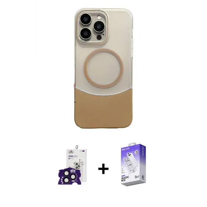 ieg™ iPhone 16 Pro Max Kılıf Kozmos Form Özel Seri - Siyah Bilvis 5in1 3D Magic Cam Ekran Koruyucu + Bilvis Titan Kamera Lens - SH