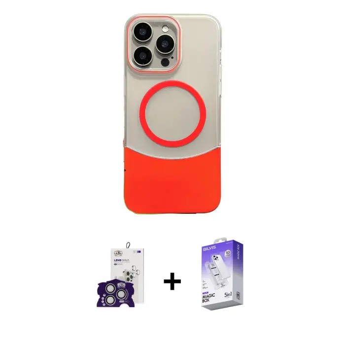ieg™ iPhone 16 Pro Max Kılıf Kozmos Form Özel Seri - Siyah Bilvis 5in1 3D Magic Cam Ekran Koruyucu + Bilvis Titan Kamera Lens - GS