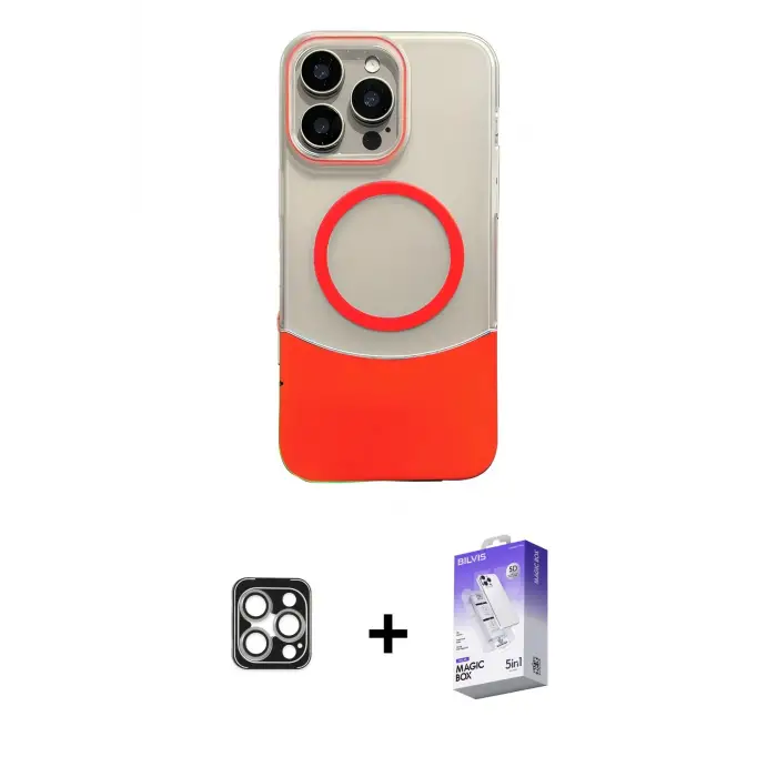 ieg™ iPhone 16 Pro Max Kılıf Kozmos Form Özel Seri - Siyah Bilvis 5in1 3D Magic Cam Ekran Koruyucu + PVD Metal Kamera Lens - GS