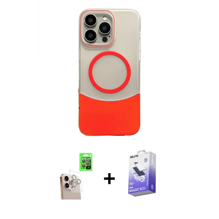 ieg™ iPhone 16 Pro Max Kılıf Kozmos Form Özel Seri - Siyah Bilvis 5in1 5D Magic Hayalet Cam Ekran Koruyucu + Raze Metal Kamera Lens - NLGY