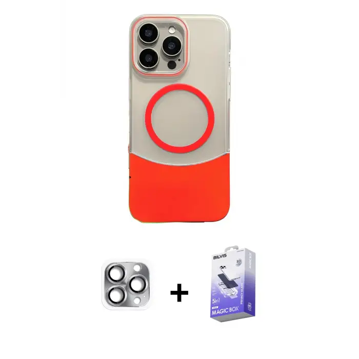 ieg™ iPhone 16 Pro Max Kılıf Kozmos Form Özel Seri - Siyah Bilvis 5in1 5D Magic Hayalet Cam Ekran Koruyucu + Pers Alüminyum Kamera Lens - GI