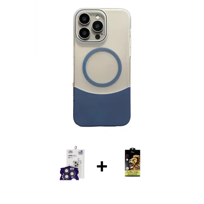 ieg™ iPhone 16 Pro Max Kılıf Kozmos Form Özel Seri - Siyah Buffer Cam Ekran Koruyucu + Bilvis Titan Kamera Lens - TMGI