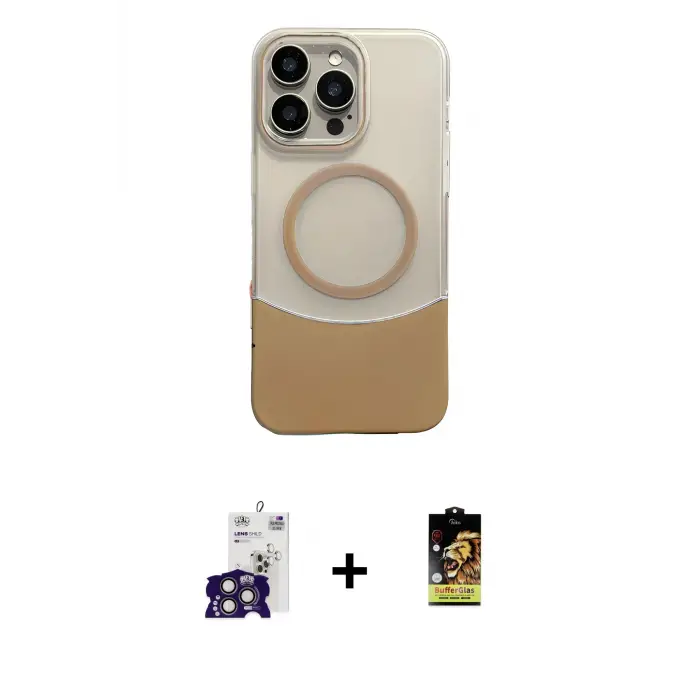 ieg™ iPhone 16 Pro Max Kılıf Kozmos Form Özel Seri - Siyah Buffer Cam Ekran Koruyucu + Bilvis Titan Kamera Lens - TMGI