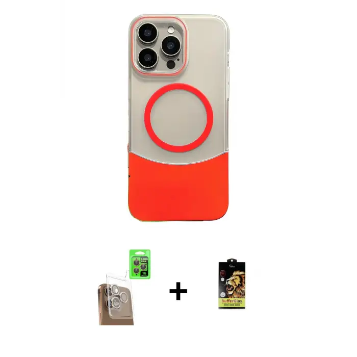 ieg™ iPhone 16 Pro Max Kılıf Kozmos Form Özel Seri - Siyah Buffer Cam Ekran Koruyucu + Raze Metal Kamera Lens - CLTM