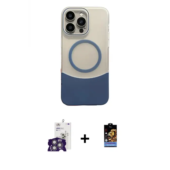 ieg™ iPhone 16 Pro Max Kılıf Kozmos Form Özel Seri - Siyah Buffer Hayalet Cam Ekran Koruyucu + Bilvis Titan Kamera Lens - GS