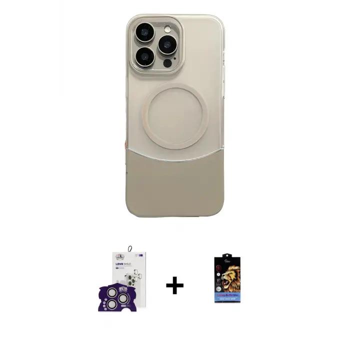 ieg™ iPhone 16 Pro Max Kılıf Kozmos Form Özel Seri - Siyah Buffer Hayalet Cam Ekran Koruyucu + Bilvis Titan Kamera Lens - GS