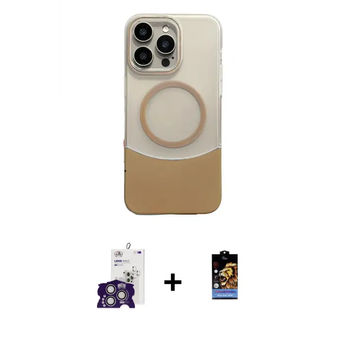 ieg™ iPhone 16 Pro Max Kılıf Kozmos Form Özel Seri - Siyah Buffer Hayalet Cam Ekran Koruyucu + Bilvis Titan Kamera Lens - GS
