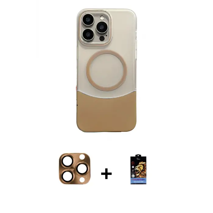 ieg™ iPhone 16 Pro Max Kılıf Kozmos Form Özel Seri - Siyah Buffer Hayalet Cam Ekran Koruyucu + Pers Alüminyum Kamera Lens - CLTM