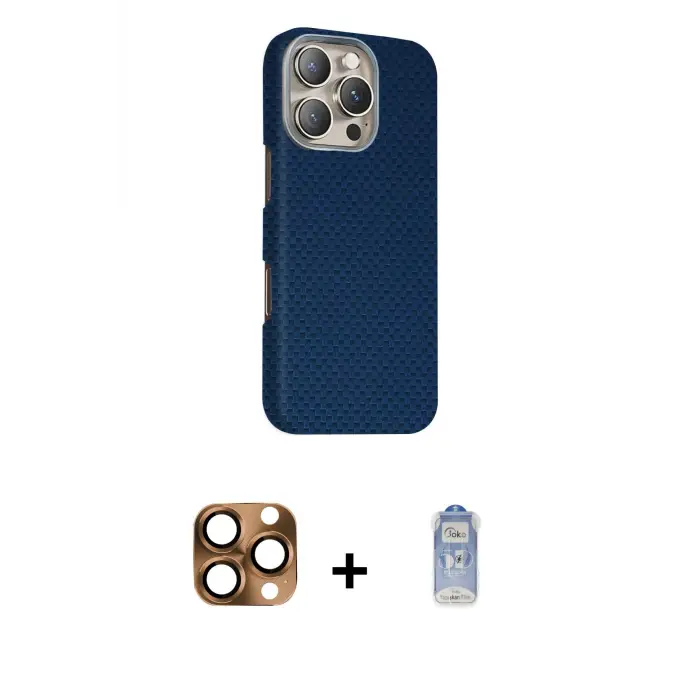ieg™ iPhone 16 Pro Max Kılıf Kozmos Klasik Prime - Siyah Joko Magic 5D Cam + Pers Alüminyum Kamera Lens - CLTM