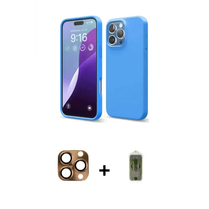 ieg™ iPhone 16 Pro Max Kılıf Kozmos Yansıma Özel Seri - Siyah Joko Magic 5D Hayalet Cam + Pers Alüminyum Kamera Lens - CLTM