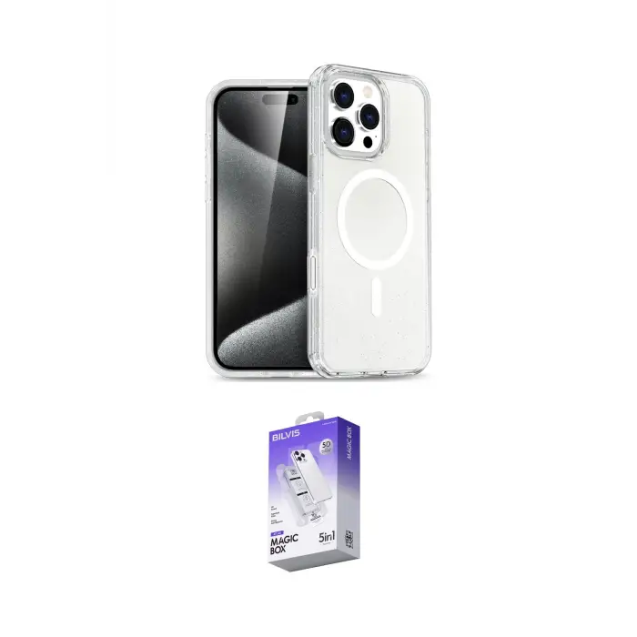ieg™ iPhone 16 Pro Max Kılıf Nova Asil Prime - Siyah Bilvis 5in1 3D Magic Cam Ekran Koruyucu