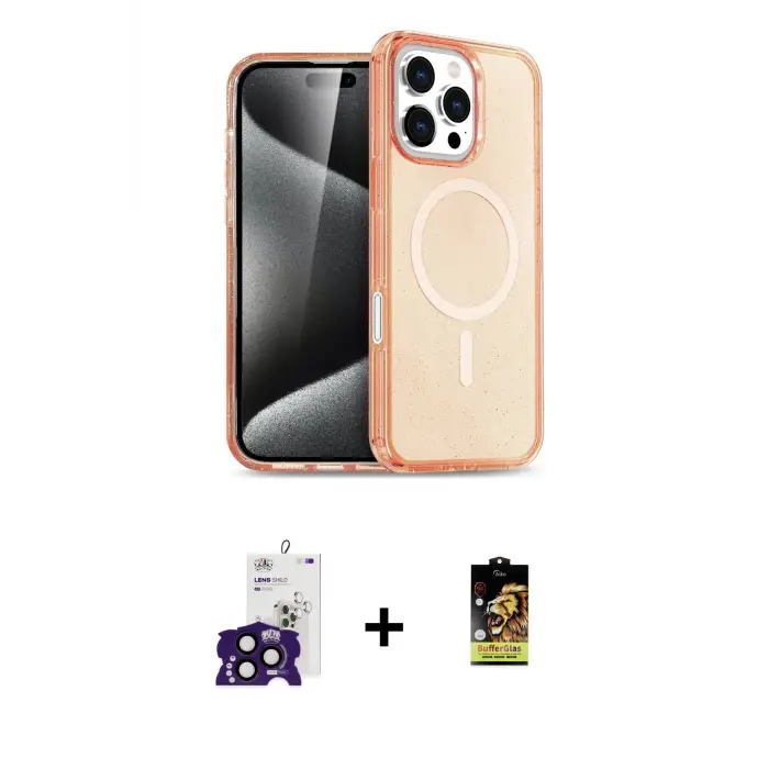 ieg™ iPhone 16 Pro Max Kılıf Nova Asil Prime - Siyah Buffer Cam Ekran Koruyucu + Bilvis Titan Kamera Lens - SH
