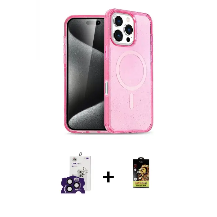 ieg™ iPhone 16 Pro Max Kılıf Nova Asil Prime - Siyah Buffer Cam Ekran Koruyucu + Bilvis Titan Kamera Lens - SH