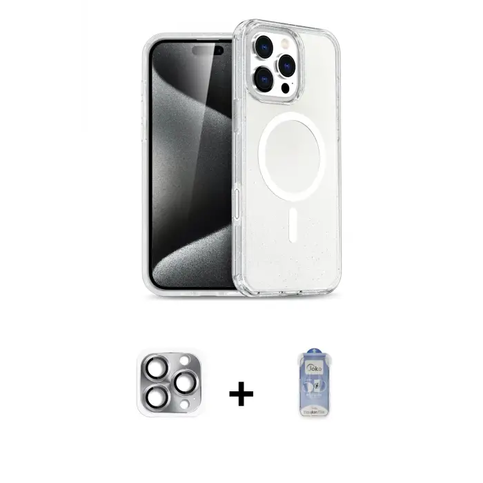 ieg™ iPhone 16 Pro Max Kılıf Nova Asil Prime - Siyah Joko Magic 5D Cam + Pers Alüminyum Kamera Lens - GI