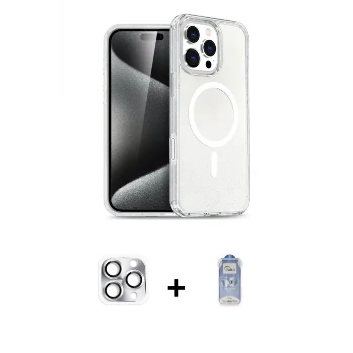 ieg™ iPhone 16 Pro Max Kılıf Nova Asil Prime - Siyah Joko Magic 5D Cam + Pers Alüminyum Kamera Lens - GS